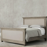 Indulge in royal luxury with our Chateau du Loir Royal Bed. Crafted from wood oak & rebound sponge, wrapped in linen. Available in natural, beige, black, & walnut colors in King, Queen, Double & Single sizes. Transform your bedroom into a sanctuary of opulence and relaxation with this elegant and sturdy bed.