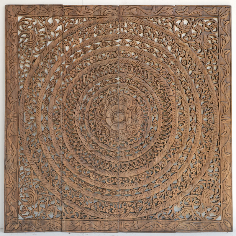 Ti Lo Su WaterfallCarved Wood Panel & Bed Headboard